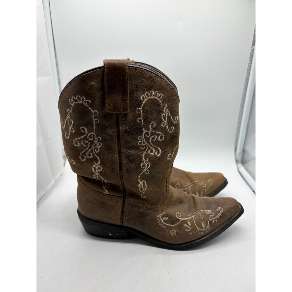 Smoky Mountain Boots Kids Brown Leather Western Cowboy Boots Size 3R